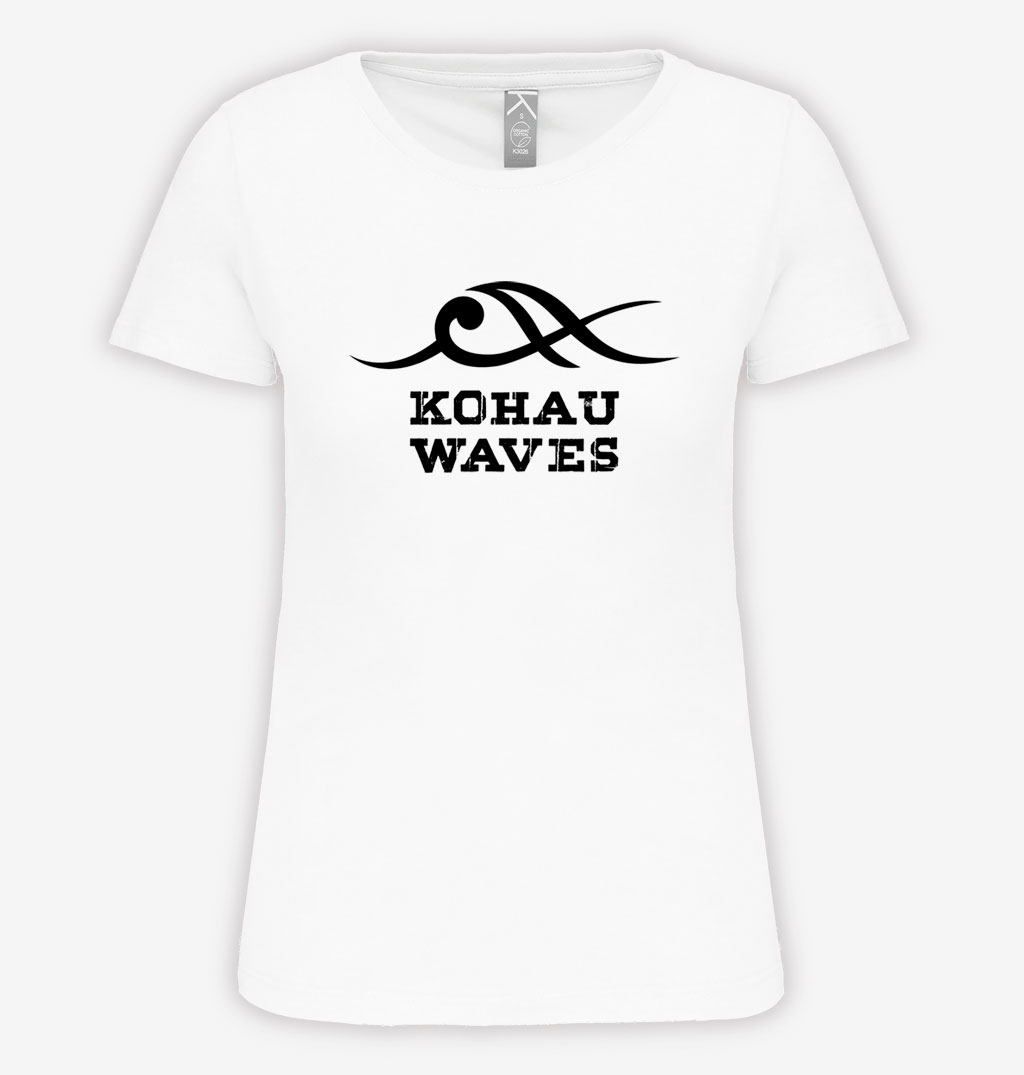 Camiseta mujer organica blanca Waves