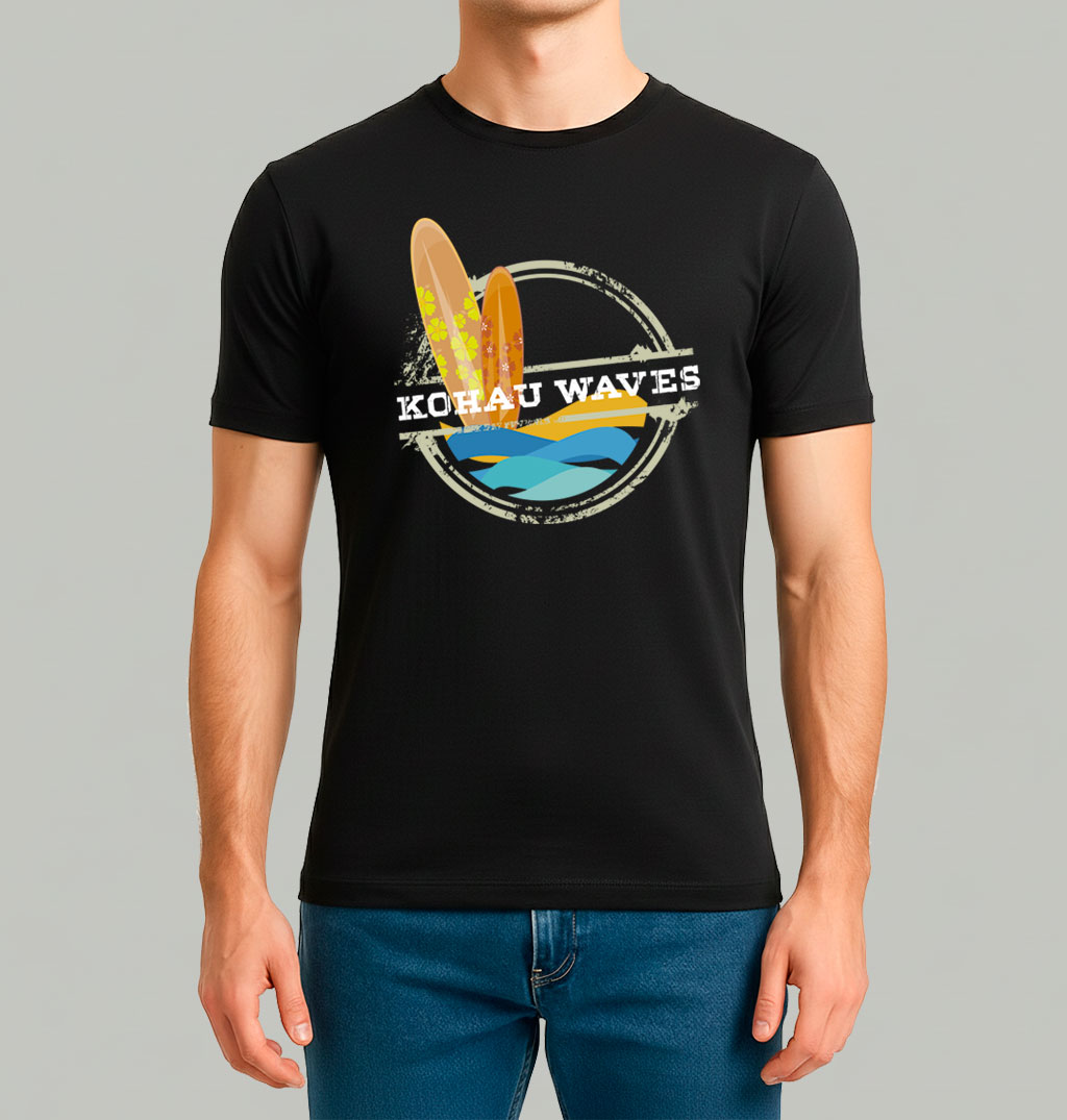 Camiseta hombre organica negra Beach Boards